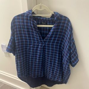 Madewell plaid collared blouse
